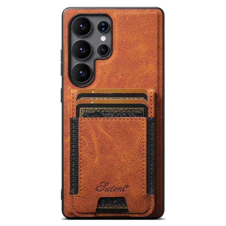 Suteni H17 Litchi Texture Leather MagSafe Detachable Wallet Phone Case, For Samsung Galaxy S25 5G...