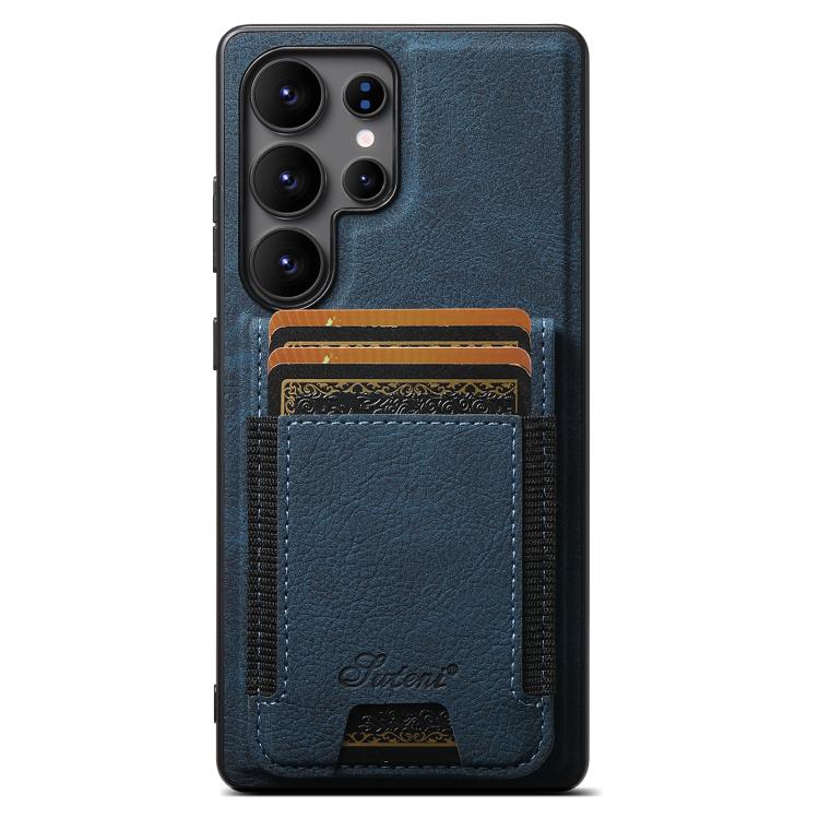 Suteni H17 Litchi Texture Leather MagSafe Detachable Wallet Phone Case, For Samsung Galaxy S25 5G...