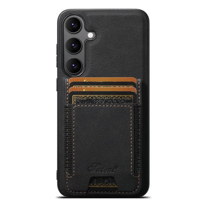 Suteni H17 Litchi Texture Leather MagSafe Detachable Wallet Phone Case, For Samsung Galaxy S25 5G...