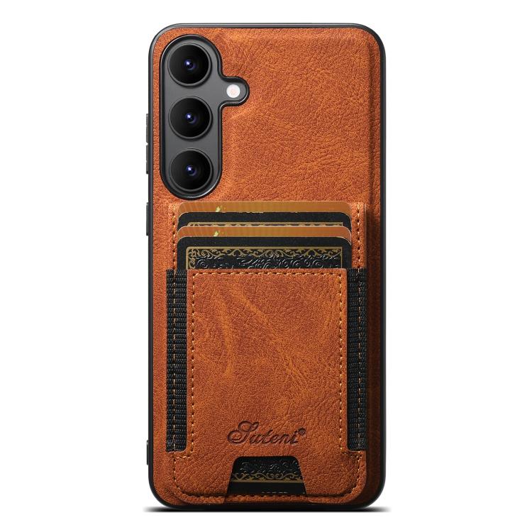 Suteni H17 Litchi Texture Leather MagSafe Detachable Wallet Phone Case, For Samsung Galaxy S25 5G...