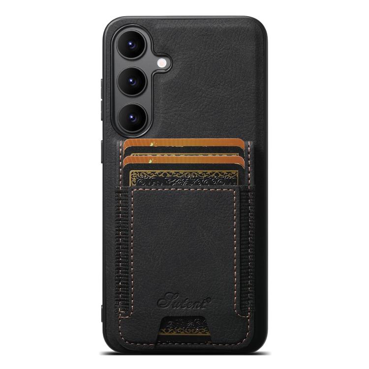 Suteni H17 Litchi Texture Leather MagSafe Detachable Wallet Phone Case, For Samsung Galaxy S25 5G...