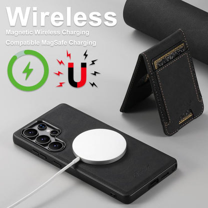 Suteni H17 Litchi Texture Leather MagSafe Detachable Wallet Phone Case, For Samsung Galaxy S25 5G...