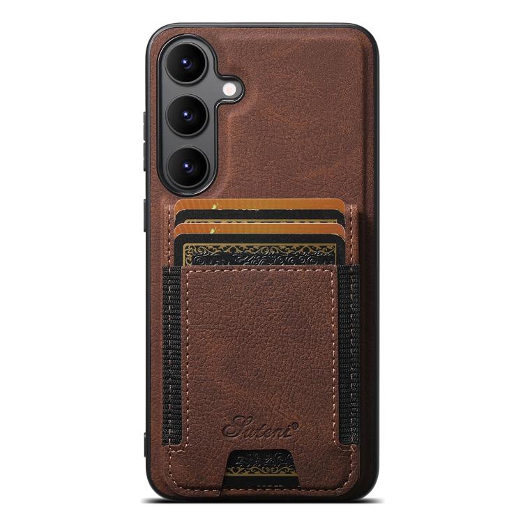 Suteni H17 Litchi Texture Leather MagSafe Detachable Wallet Phone Case, For Samsung Galaxy S25 5G...