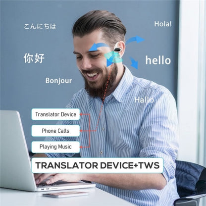 M8 Noise Reduction Smart Voice Translator TWS Bluetooth Headset 144 Languages Translation Earphones
