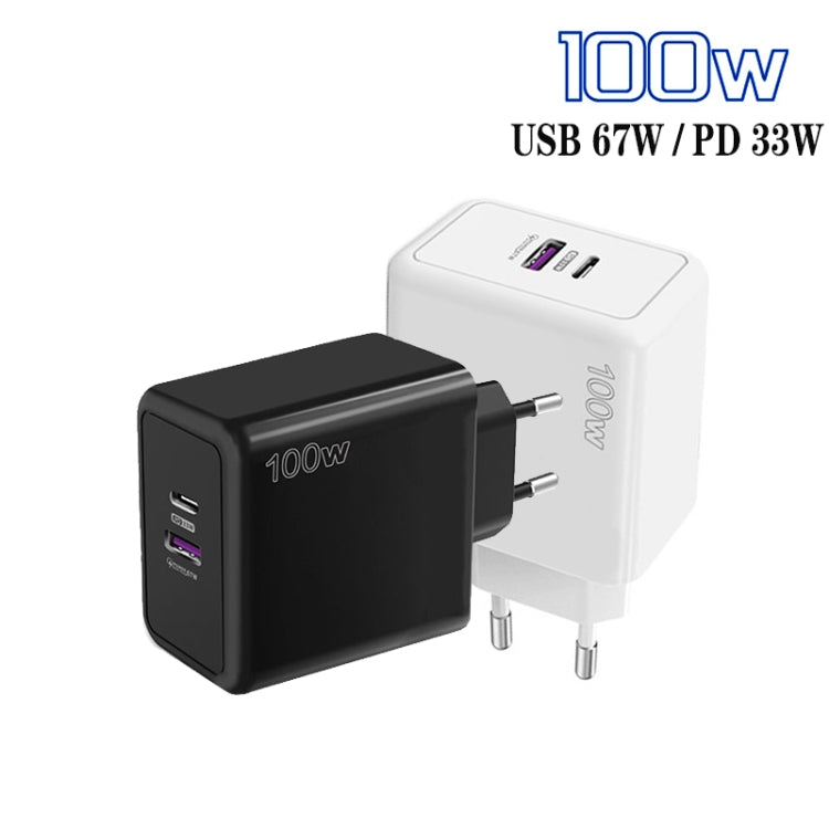 USB 67W / Type-C PD 33W Super fast Charging Full Protocol Mobile Phone Charger, EU Plug, EU Plug