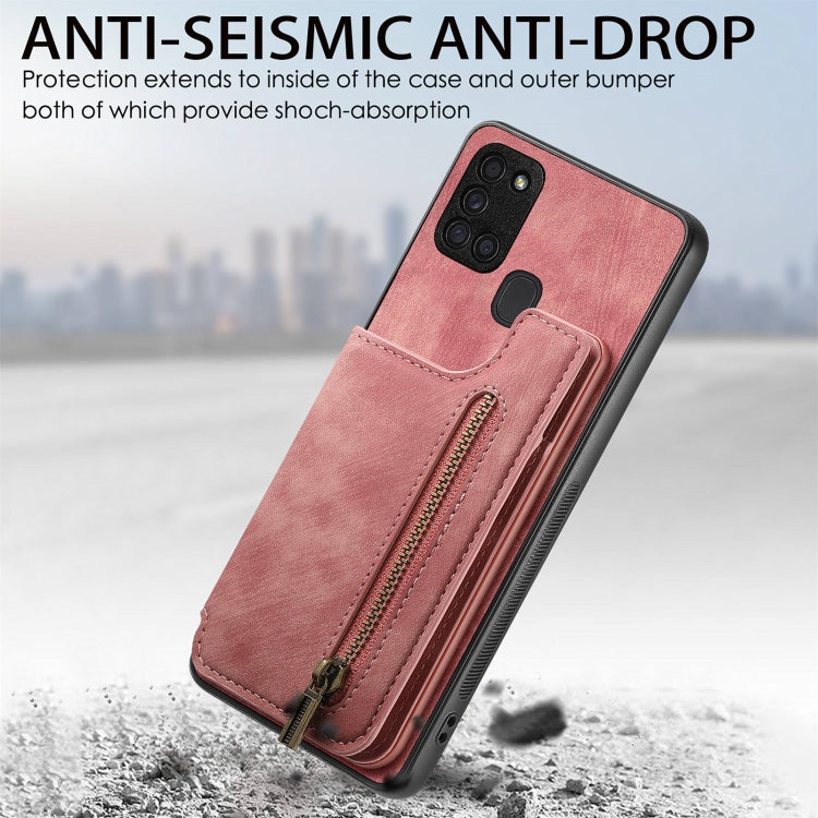 Retro Leather Zipper Wallet Back Phone Case