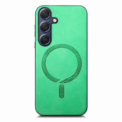 Solid Color Retro Magsafe PU Back Cover Phone Case