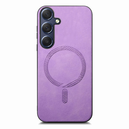 Solid Color Retro Magsafe PU Back Cover Phone Case