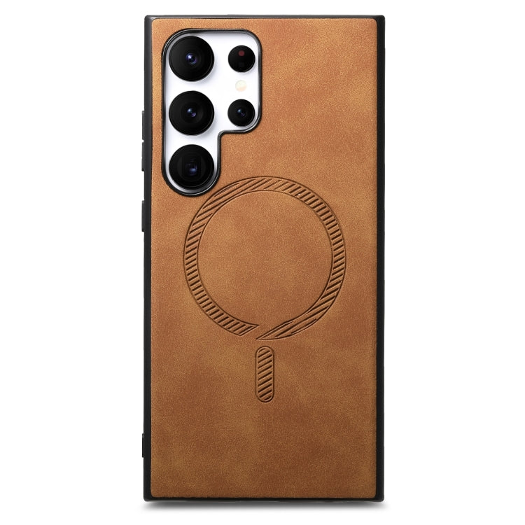Solid Color Retro Magsafe PU Back Cover Phone Case