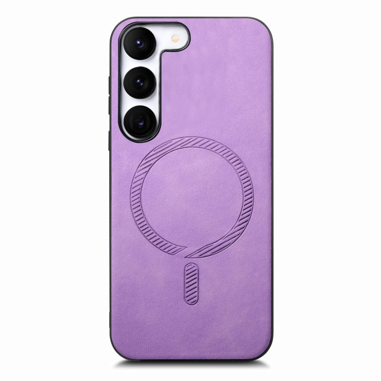 Solid Color Retro Magsafe PU Back Cover Phone Case