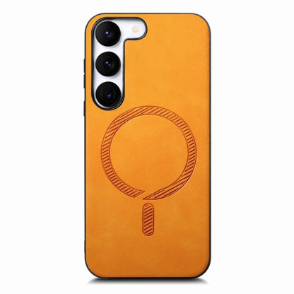 Solid Color Retro Magsafe PU Back Cover Phone Case