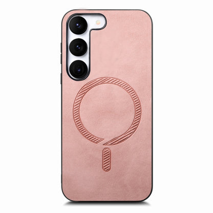 Solid Color Retro Magsafe PU Back Cover Phone Case