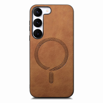 Solid Color Retro Magsafe PU Back Cover Phone Case