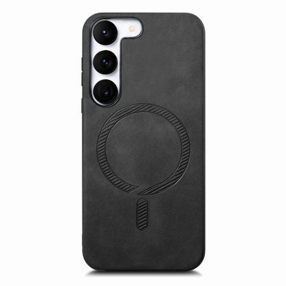 Solid Color Retro Magsafe PU Back Cover Phone Case