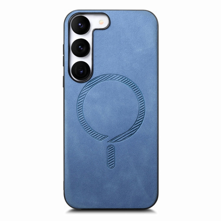 Solid Color Retro Magsafe PU Back Cover Phone Case