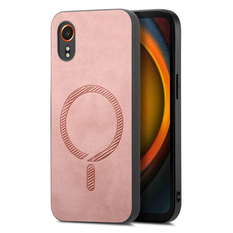 Solid Color Retro Magsafe PU Back Cover Phone Case