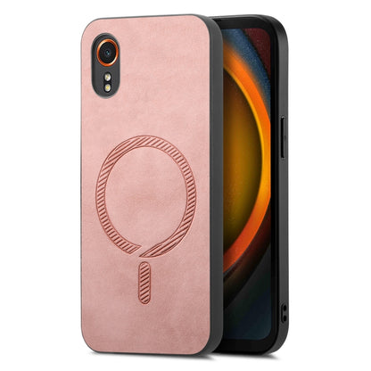 Solid Color Retro Magsafe PU Back Cover Phone Case