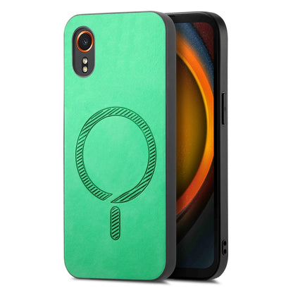 Solid Color Retro Magsafe PU Back Cover Phone Case