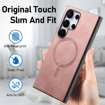 Solid Color Retro Magsafe PU Back Cover Phone Case
