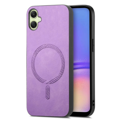 Solid Color Retro Magsafe PU Back Cover Phone Case