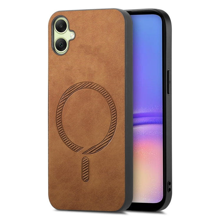 Solid Color Retro Magsafe PU Back Cover Phone Case