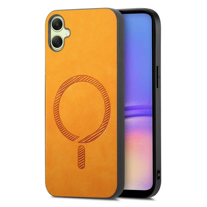 Solid Color Retro Magsafe PU Back Cover Phone Case