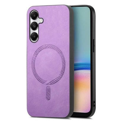 Solid Color Retro Magsafe PU Back Cover Phone Case