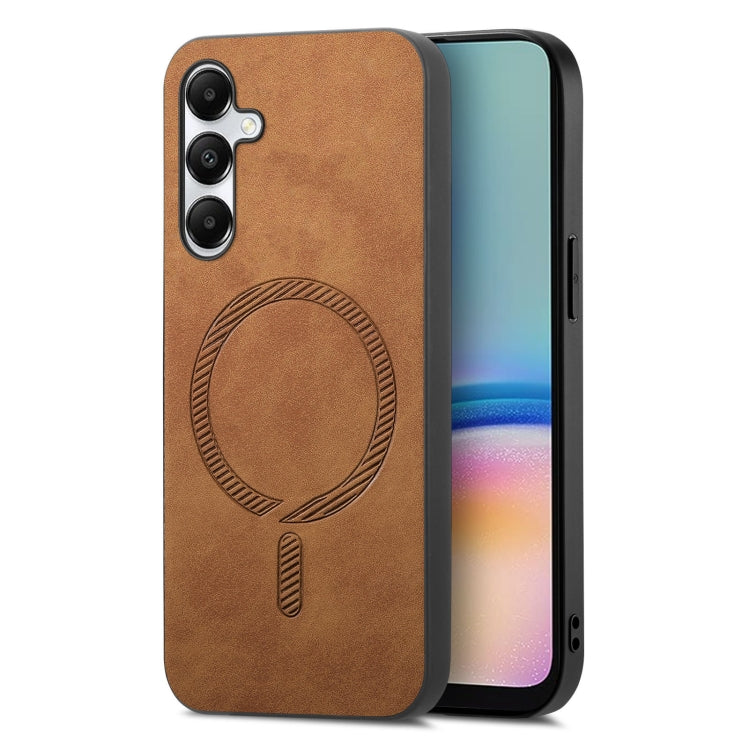 Solid Color Retro Magsafe PU Back Cover Phone Case