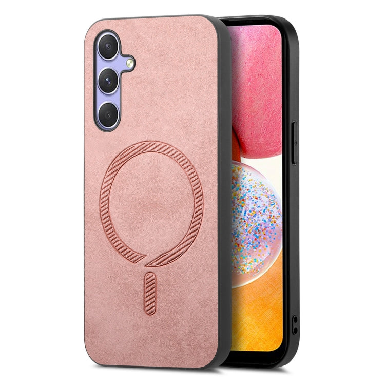 Solid Color Retro Magsafe PU Back Cover Phone Case