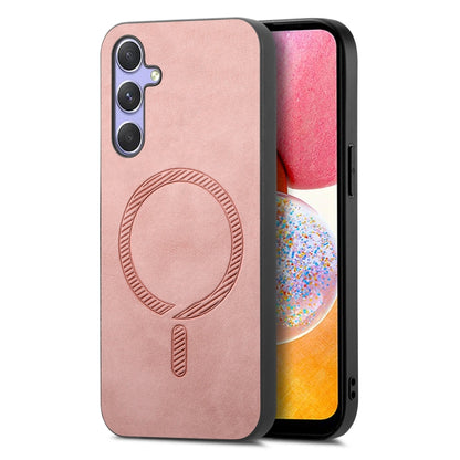 Solid Color Retro Magsafe PU Back Cover Phone Case