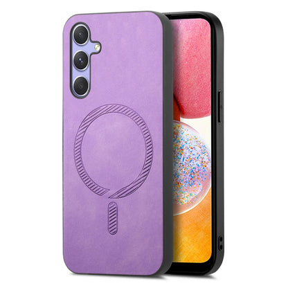 Solid Color Retro Magsafe PU Back Cover Phone Case