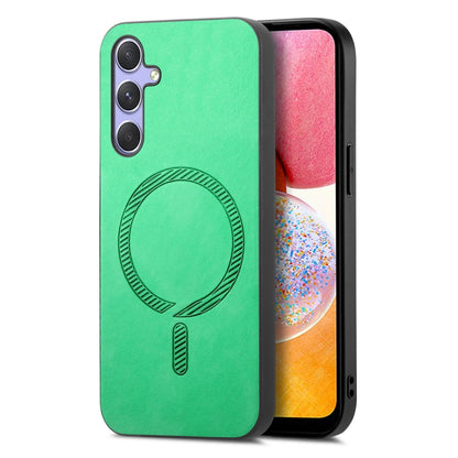 Solid Color Retro Magsafe PU Back Cover Phone Case