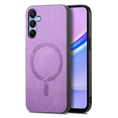Solid Color Retro Magsafe PU Back Cover Phone Case