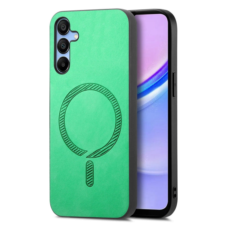 Solid Color Retro Magsafe PU Back Cover Phone Case