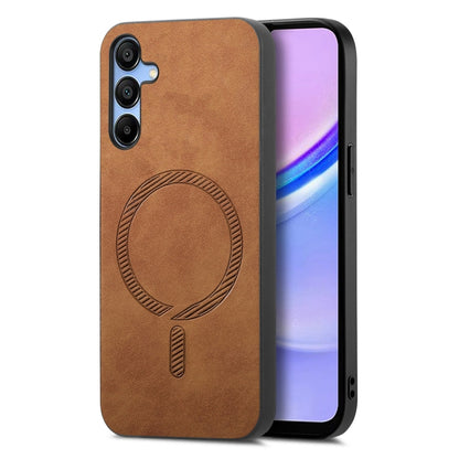 Solid Color Retro Magsafe PU Back Cover Phone Case
