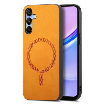 Solid Color Retro Magsafe PU Back Cover Phone Case