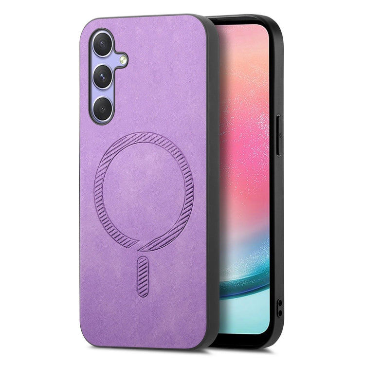 Solid Color Retro Magsafe PU Back Cover Phone Case