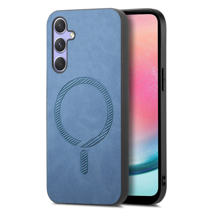 Solid Color Retro Magsafe PU Back Cover Phone Case