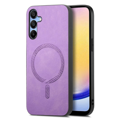 Solid Color Retro Magsafe PU Back Cover Phone Case