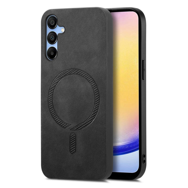 Solid Color Retro Magsafe PU Back Cover Phone Case