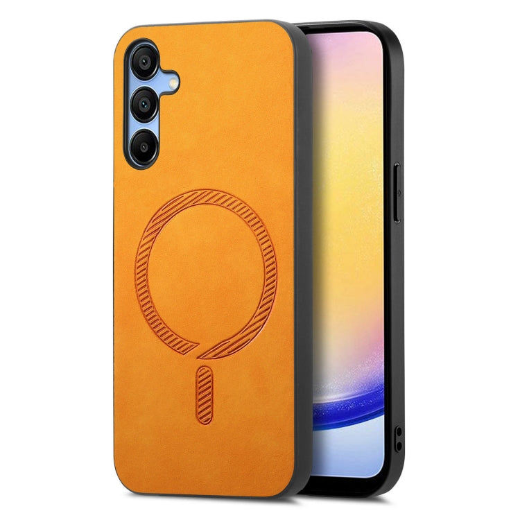 Solid Color Retro Magsafe PU Back Cover Phone Case