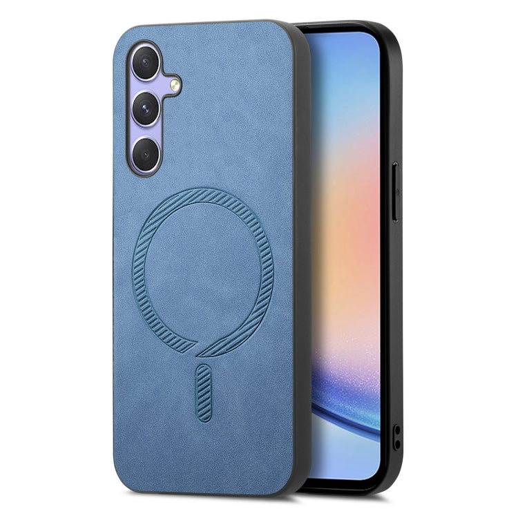 Solid Color Retro Magsafe PU Back Cover Phone Case