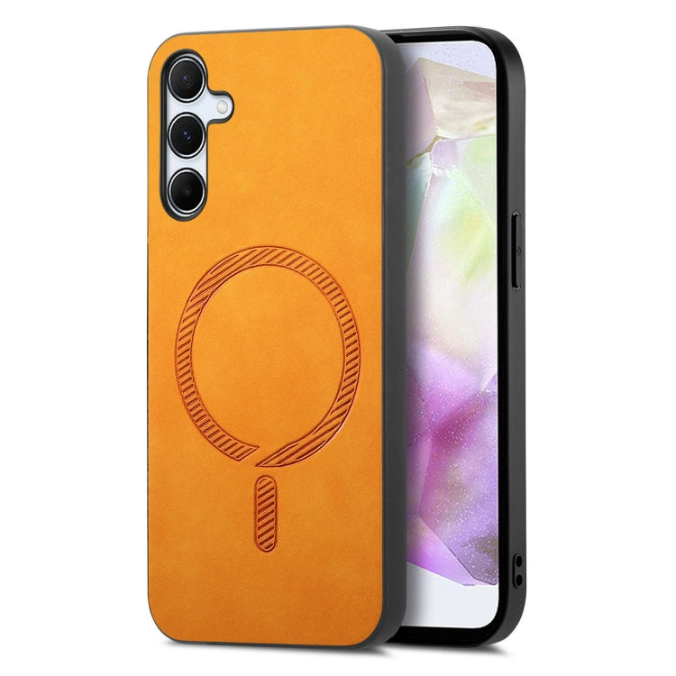 Solid Color Retro Magsafe PU Back Cover Phone Case
