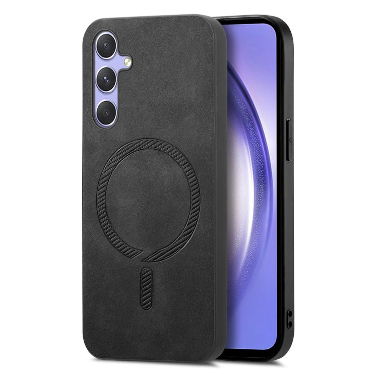 Solid Color Retro Magsafe PU Back Cover Phone Case