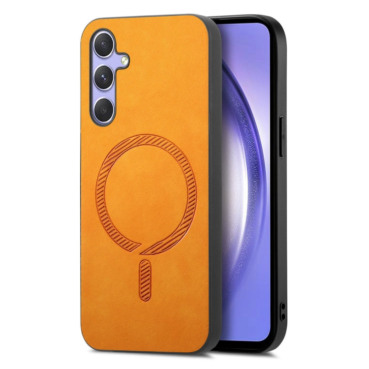 Solid Color Retro Magsafe PU Back Cover Phone Case