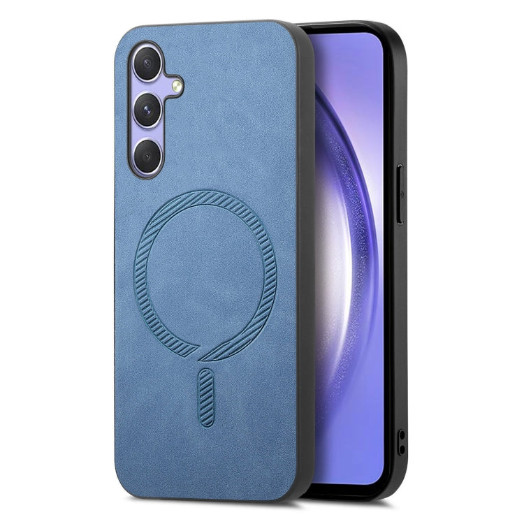 Solid Color Retro Magsafe PU Back Cover Phone Case