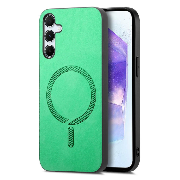 Solid Color Retro Magsafe PU Back Cover Phone Case