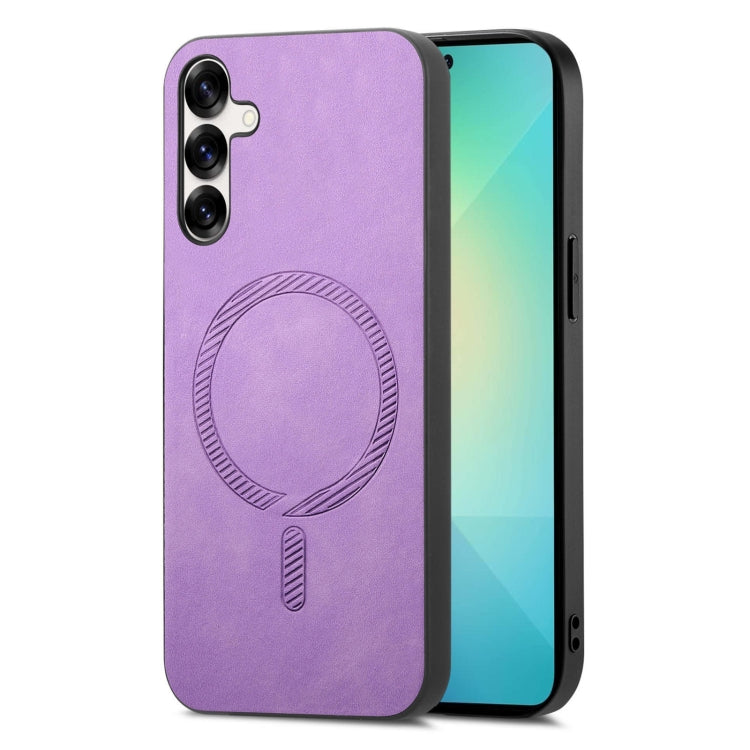 Solid Color Retro Magsafe PU Back Cover Phone Case