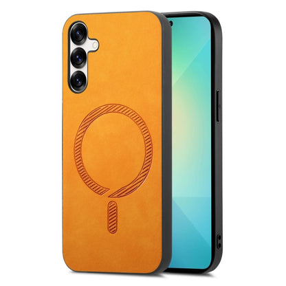 Solid Color Retro Magsafe PU Back Cover Phone Case