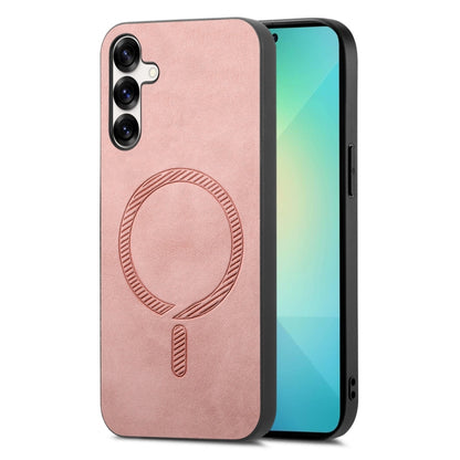 Solid Color Retro Magsafe PU Back Cover Phone Case